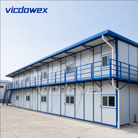 VICDOWEX Maison préfabriquée modulaire contemporaine à 2 étages de type K, épaissie, en panneaux sandwich en acier, assemblage rapide