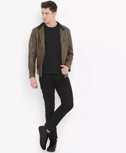 Chaqueta de Cuero Vacuno para Hombre, Nueva, a la Moda, con Logotipo Personalizado, 100% Cuero Genuino, Estilo Bomber Casual, Cierre de Cremallera, Plumas de Primavera - Product Image 5