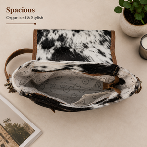 Sac bandoulière en cuir Hairon pour femme, en cuir de vachette véritable, style western, sac messager, bandoulière réglable, usage quotidien - Product Image 4