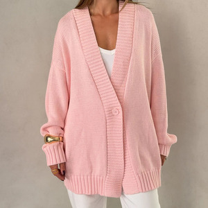 Best quality New Arrival Fall Winter Casual <b>Long</b> Sleeve Solid Color Knitted <b>Cardigan</b> Sweater <b>for</b> Women - Product Image 4