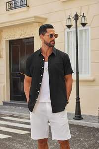 Camisa de Hombre con Estampado Fresco, Manga Corta, Estilo Tropical Floral, Casual, con Botones, para Playa, Verano, Vibrante y Colorida - Product Image 3