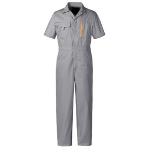 Unisex Gray Short Sleeve <b>Work</b> Coverall Breathable Cotton High Visibility <b>Waterproof</b> Industrial Safety Uniform - Product Image 1