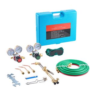 Kit Torcia Portatile Ossigeno-Acetilene 14 Pezzi, Set Torcia per Saldatura e Taglio a Gas con Doppio Tubo da 177FT, Accensione Manuale per Brasatura - Product Image 1