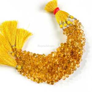 Perles de citrine naturelle facettées en forme de goutte, perles de pierres précieuses de citrine AAA, 7x10 mm, perles de citrine de haute qualité pour la création de bijoux, 8 pouces - Product Image 4