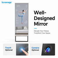 Miroir de fitness intelligent de 43 pouces, écran non tactile, miroir de yoga pour salle de sport à domicile