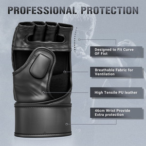 Professional Leather MMA Gloves-Lightweight Non-Slip & Waterproof for Striking <b>Ground</b> Training Fitness & Martial Arts - Product Image 6