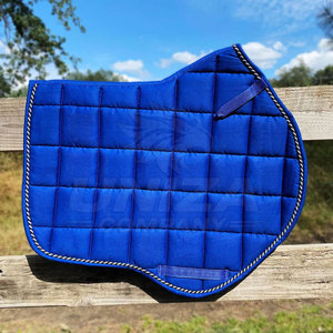 Tapis d'équitation matelassé pour chevaux en tissu de coton avec rembourrage en polyester, ajustement ergonomique, sangles de maintien pour l'entraînement au dressage - Product Image 2