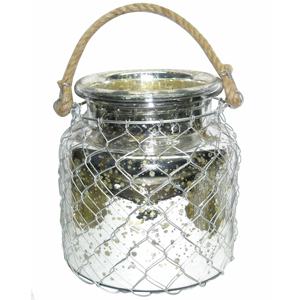 Meilleure vente de lanterne ouragan suspendue avec fil métallique en forme de citrouille bocal en verre artisanat rustique haut produit conception Unique 2025 - Product Image 4