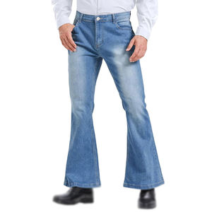 Vente en gros de jeans évasés pour hommes de haute qualité, pantalons en denim coupe bootcut, logo personnalisé, coupe slim extensible, jean pattes d'éléphant pour homme, fabricant - Product Image 2