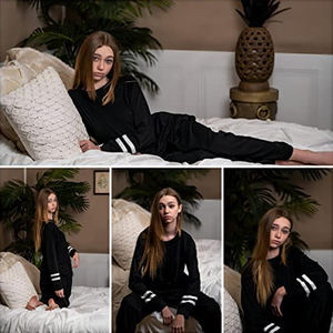 Ensemble 2 pièces pour femmes, survêtement noir, vêtements de sport, tenue de sport, prix d'usine, ODM OEM - Product Image 4