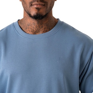 T-shirt à col rond surdimensionné en coton lourd 200 g/m² avec impression de logo personnalisée du fabricant, style décontracté pour hommes - Product Image 4