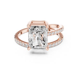 Designer 3 Carat Lab Grown Radiant Cut <b>Split</b> Shank Engagement <b>Ring</b> 14K Gold IGI Certified VS1 E Diamond for Anniversary Wedding - Product Image 5