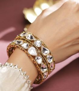 Gold Plated Brass Cuff Bracelet with Flower Pattern Claw Set Women's Party Jewelry - Product Image 1