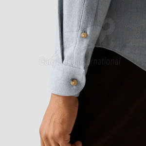 T-shirt en flanelle tricotée unie pour homme – Matière douce brossée, écologique, respirante et confortable pour un port quotidien – Coupe ajustée - Product Image 6