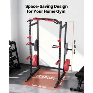 Jaula de Potencia Multifuncional con Altura Ajustable, Equipo de Gimnasio en Casa para Entrenamiento de Sentadillas y con Barra - Product Image 5