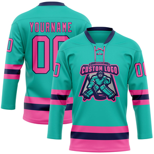 Maillot de hockey sur glace professionnel personnalisé et respirant, design sur mesure avec nom d'équipe, grandes tailles, service OEM disponible - Product Image 2