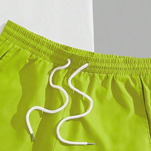 Produit en promotion, nouvelle arrivée, ensemble de t-shirts et shorts à manches courtes pour hommes, ensemble assorti de couleur contrastée pour adultes - Product Image 3