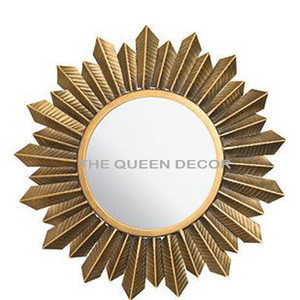 Modern Look Round Shape <b>Gold</b> Aluminum Metal Wall <b>Mirror</b> <b>Frame</b> With Usage Minimalistic Room Wall Mounted Home Decoration - Product Image 6