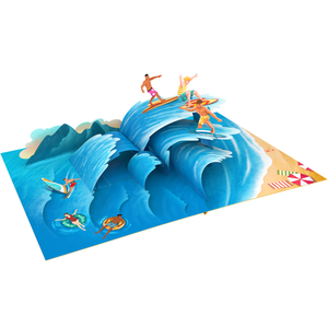 Wholesale 3D Pop Up <b>Card</b> Summer Beach Surfing Design Theme Custom Holiday Summer 3D Greeting <b>Card</b> Offset Printing Luxury <b>Card</b> - Product Image 4