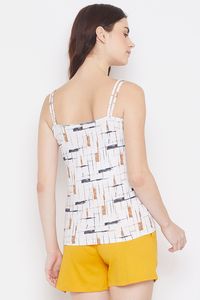 Débardeur pour femme à motif géométrique imprimé, col rond, décontracté, sans manches, en tricot, respirant, en coton - Product Image 2