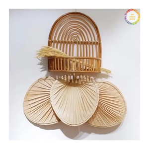 Abanicos de Hoja de Palma Tejidos a Mano para Recuerdos de Boda, Abanico Natural para Invitados, Ceremonia al Aire Libre, Estilo Boho Rústico Vietnamita, Venta al Por Mayor 99GD - Product Image 3
