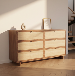 Viona Teak Solid Wood Minimalist Dresser with <b>6</b> <b>Drawers</b> Eco-Friendly & Durable Storage for Bedroom Living Room or Warehouse - Product Image 4