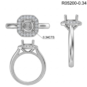 China Best Sellers Classic Engagement Solitaire 18k Solid White Gold Real Diamond Wedding Party Semi Mount Engagement Ring for - Product Image 6