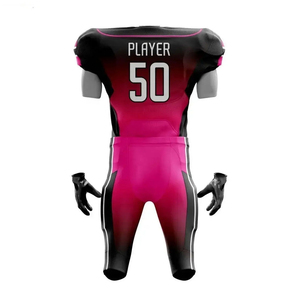 Conjunto de Uniforme de Fútbol para Hombre, Camiseta y Pantalones Rosa y Negro, Número 50, Poliéster Transpirable con Impresión por Sublimación, Talla Adulto - Product Image 2