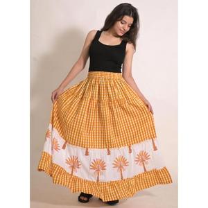 Cotton Printed Long <b>Patchwork</b> <b>Skirt</b> Handmade Indian Boho Maxi Festival & Casual Women's Wear - Product Image 2