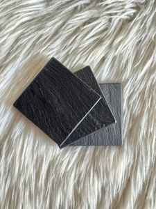 Juego de Posavasos Cuadrados de Pizarra Negra Hechos a Mano, Vajilla de Piedra Natural, Decoración para el Hogar - Product Image 4