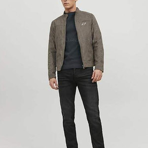 Premium <b>Men's</b> <b>Suede</b> <b>Jacket</b> with Stand Collar Front Logo Stylish Casual Winter <b>Jacket</b> Breathable & Eco-Friendly OEM Customizable - Product Image 5