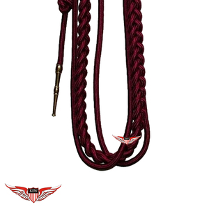 สายสะพายไหล่สีม่วงแบบถักสำหรับนายทหารพร้อมปลายทองเหลืองสีเงิน - Product Image 3