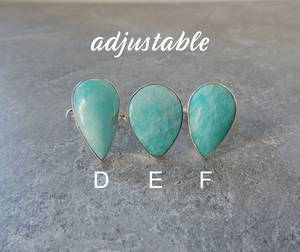 Amazonite <b>Ring</b> Sterling Silver Adjustable Blue Green Gemstone <b>Ring</b> Calming <b>Crystal</b> Jewelry Gift For Her - Product Image 4