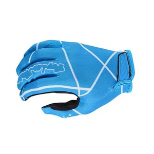 Gants de cyclisme à demi-doigts, bleu noir, motif croisé, respirants, en polyester et nylon, unisexes, pour la course, fermeture auto-agrippante - Product Image 2