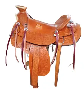 Effen Kleur Paardrijden Zadelleer Western Roping Ranch Hot Seat Zadel Direct Uit De Fabriek