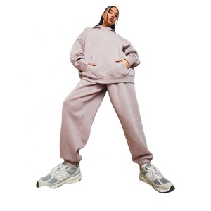 Custom Made Women's New Casual Clothing Hooded Hoodies Two Piece Pants Set Workout Sweatpants Fall Oversized Sweatpants & Hoodie - Product Image 1