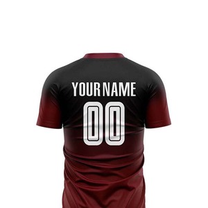 เสื้อฟุตบอลผู้ชายขายดีที่สุด พิมพ์ลายแบบรีดร้อน 100% โพลีเอสเตอร์ พร้อมออกแบบชื่อทีมและโลโก้ แขนสั้น - Product Image 6
