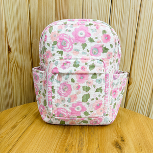Handmade 100% Pure cotton quilted floral <b>backpack</b> for women girls block print <b>school</b> bag lightweight travel daypack with pocket - Product Image 2