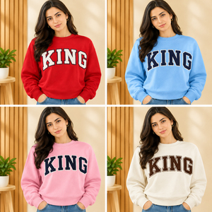 Sudadera de cuello alto color crema para mujer con letras, bordado de letras griegas, ropa de hermandad, estilo universitario y escolar - Product Image 5