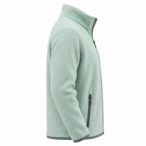 Chaqueta de Forro Polar Verde Menta Claro Personalizada, con Cierre Completo, Cuello Alto, Ligera, Cálida y Suave, Ropa Deportiva de Invierno Informal - Product Image 4
