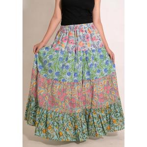 Cotton Patchwork <b>Full</b> Length <b>Skirt</b> Handmade Bohemian <b>Maxi</b> <b>Skirt</b> Travel & Resort Wear - Product Image 4