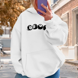 เสื้อฮู้ดลายกราฟิก 8 บอล สไตล์ Y2K ทรงโอเวอร์ไซส์สำหรับผู้หญิง เสื้อฮู้ดน่ารักสไตล์ Preppy เสื้อสเวตเชิ้ตมีฮู้ด เสื้อผ้าสไตล์ Aesthetic สตรีทแวร์ - Product Image 4