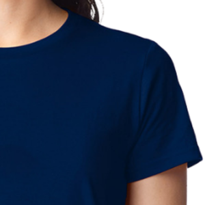 Women's <b>Navy</b> Blue Crew Neck Short Sleeve T-Shirt 100% Cotton Jersey Casual Regular Fit Breathable Solid Color Knitted <b>Top</b> - Product Image 6