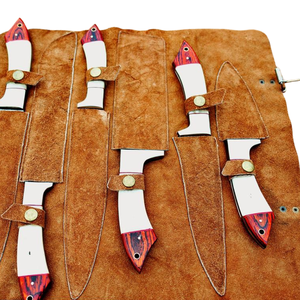 Ensemble de 6 couteaux de chef en acier Damas faits à la main avec manches en os de chameau, couteaux professionnels de cuisine pour trancher, hacher et couper - Product Image 6