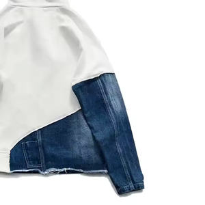 Nouvelle veste en jean pour homme, tendance, polyester/coton, thermique, respirante, hiver, à capuche, design patchwork - Product Image 3