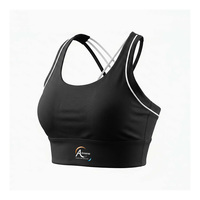 Soutien-gorge de sport pour femme, haute élasticité, respirant, à bretelles tendance, pour fitness, yoga et course à pied, avec coussinets amovibles, vente en gros