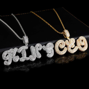 Joyería hip hop, colgante con letra personalizada de moissanita, alfabeto brillante en oro y plata, estilo hip hop para hombres y mujeres - Product Image 3