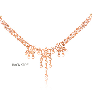 Collier en or rose avec diamants ronds brillants cultivés en laboratoire, bijoux de luxe pour femmes, bijoux de mariage - Product Image 2