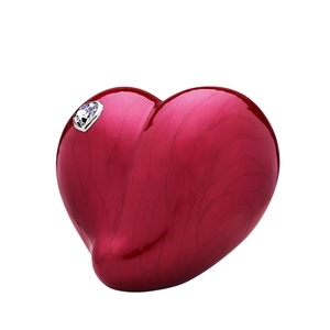 Urne commémorative contemporaine en émail bleu océan en forme de cœur avec accent de pierre solitaire scintillante pour les cendres d'un être cher - Product Image 2