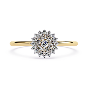 แหวนเพชรทรงกลมคลาสสิก ตัดแบบบริลเลียนท์ ทองคำแท้ 14k เครื่องประดับหมั้นสำหรับผู้หญิง เพชรสี E เพชรเพาะเลี้ยงในห้องปฏิบัติการ - Product Image 1